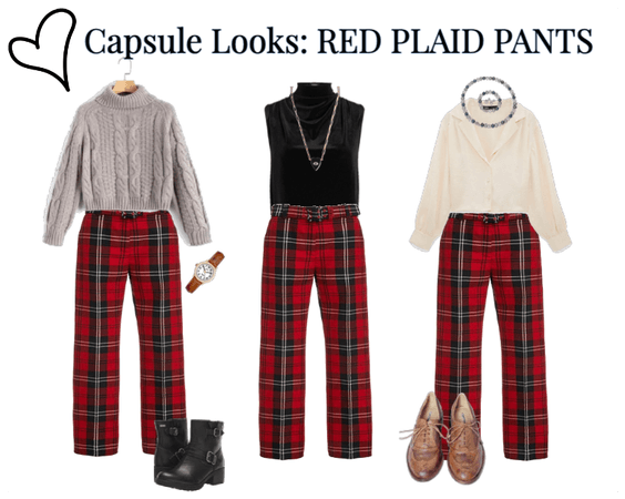Capsule Looks: Red Plaid Pants