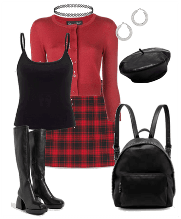 Preppy Red Fall Fit