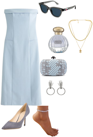 Blue and Grey date outfit