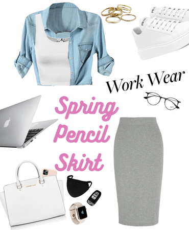spring pencil skirt outfit