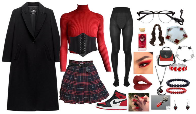 black and red winter