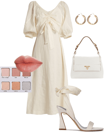 White-cream dress outfit