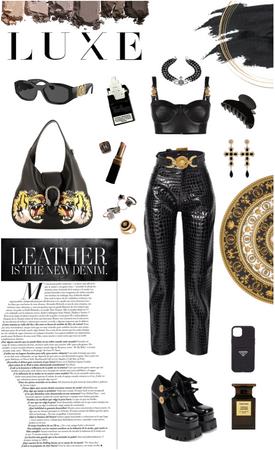 leather luxe: classic black and gold