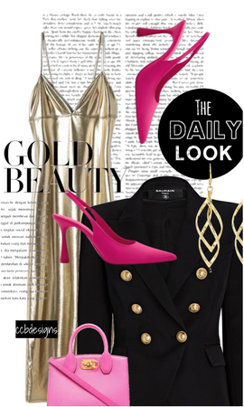 THE DAILY LOOK: Gold x Pink x Black Holiday Ensemble