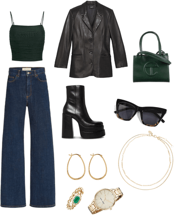 Green and Black Outfit