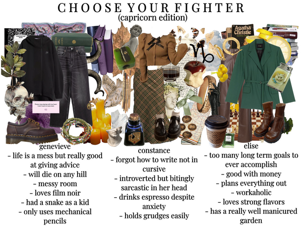 CHOOSE YOUR FIGHTER (capricorn edition)