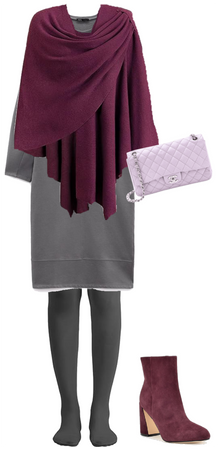 Soft Summer: Fall Errand Outfit : Grey and Claret