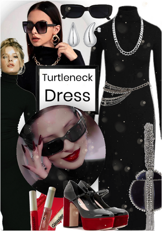 Black turtleneck dress