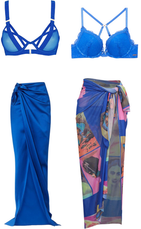 blue bra and skirt