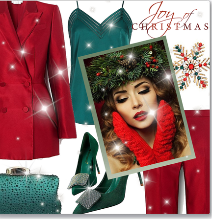 Red green Christmas outfit