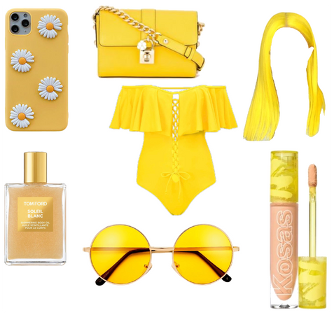 yellow swimsuit