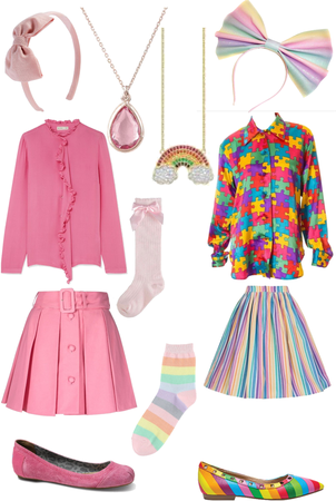 pink and rainbow skirt