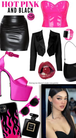 hot pink & black