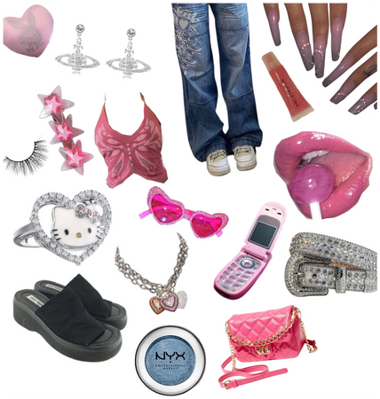 Jewelry, Bling Barbie Necklace Y2k Aesthetic Mcbling Trashy Y2k Early 200s