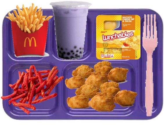 purple lunch tray