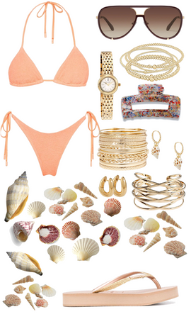 Tropical Beach Swim Summer Orange Cream