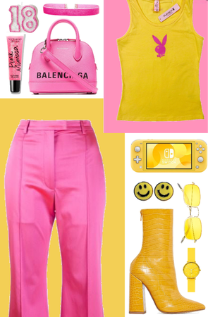 bright yellow n hot pink!