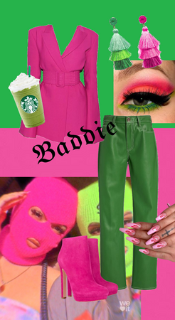 Green and pink moodboard