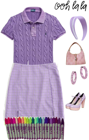 School outfit with pink and purple