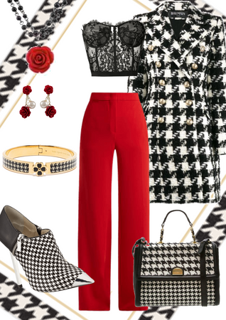 Houndstooth and Roses