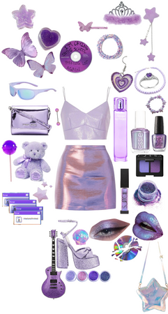 metallic lilac outfit