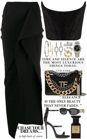 black sexy look with a lot of accessories