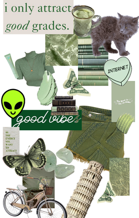 green aesthetic collage