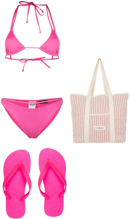 Pink beach or pool party outfit