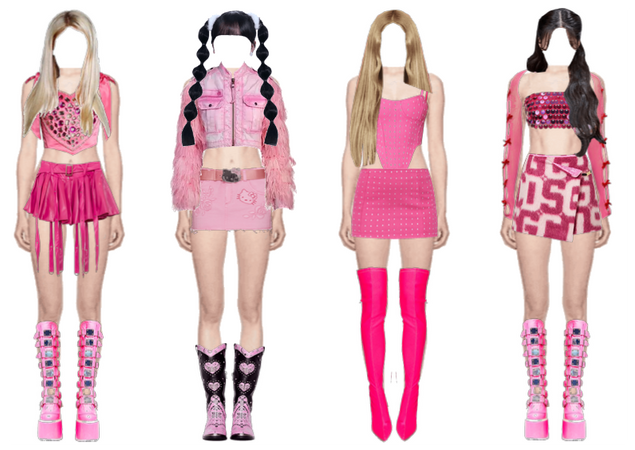 4 Member Girl Group Stage Outfits - PINK #4