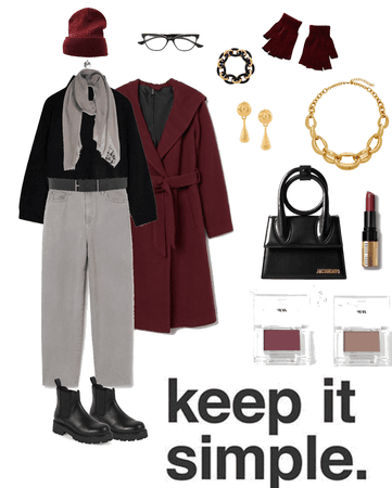 burgundy outfit