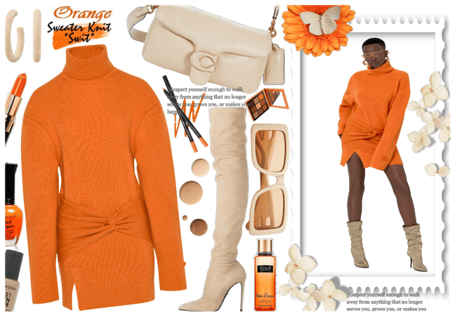 Orange Knit Dress