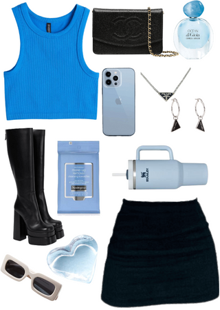blue black outfit