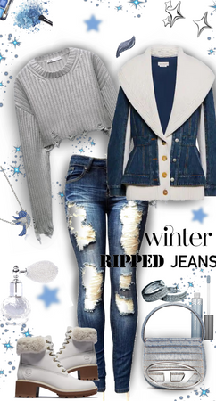 ripped jeans in winter