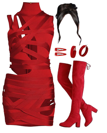 Red Cutout Outfit