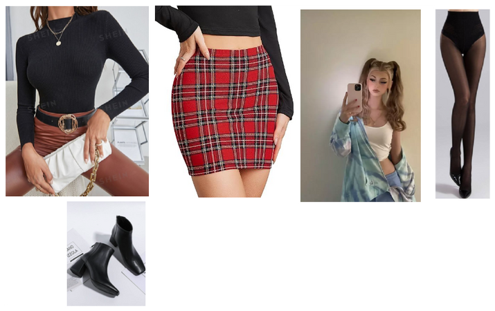 Plaid Skirt and Sweater
