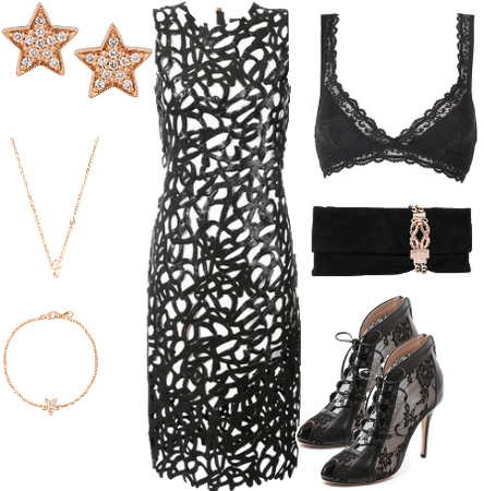 Lace Lacquered Dress