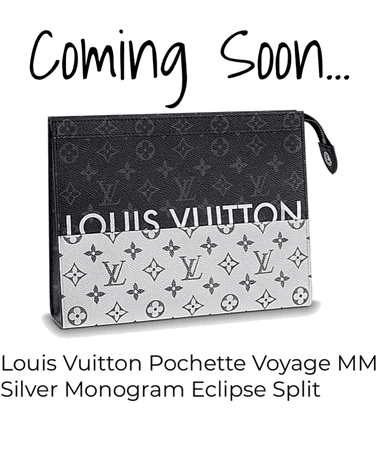 NEW 2018 Louis Vuitton Pochette Voyage MM Silver Monogram Eclipse Split NEW