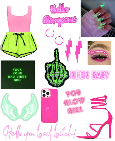pink and green neon