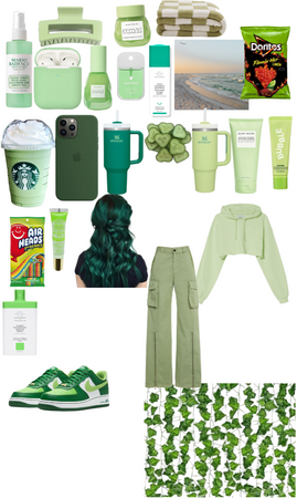 green hair💚🐸✅🎄🍀🐍☘️🍃🐢🌳🥝🥦🥗🥒🍏