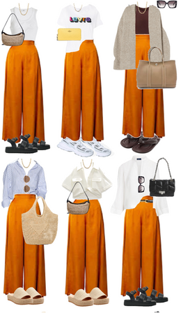 Orange Linen Trouser Styled