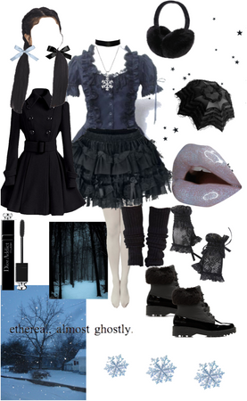 gothic Lolita winter 🗝️⛄️🌌🗝️🐈‍⬛🦇⛸️