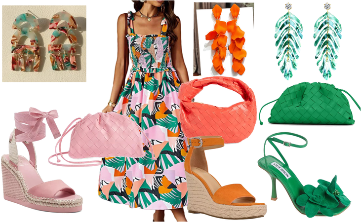 Pink, orange, and green tropical vibes