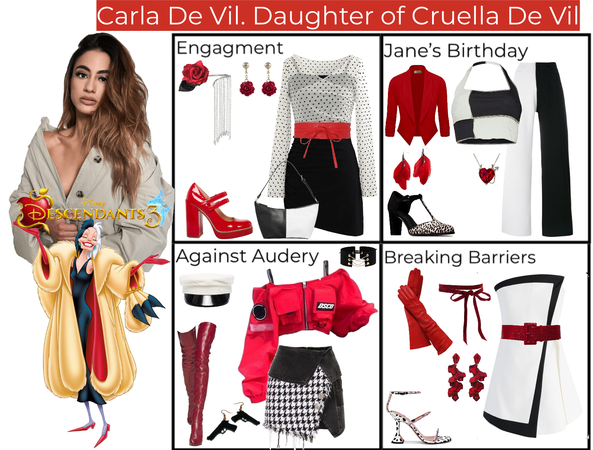 Carla De Vil. Daughter of Cruella De Vil. Descendants 3