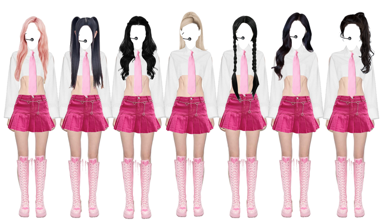 pink kpop outfits
