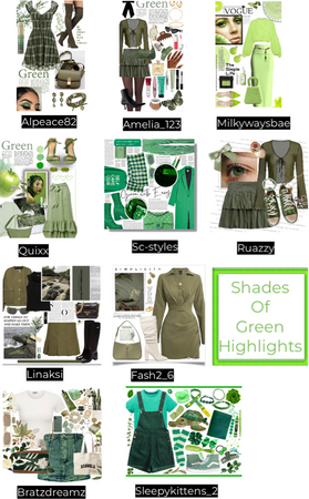 Shades of green highlights