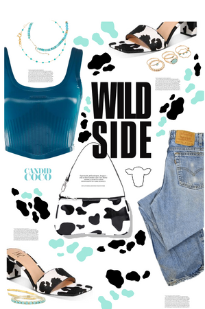 Wild Side - Teal Cowprint