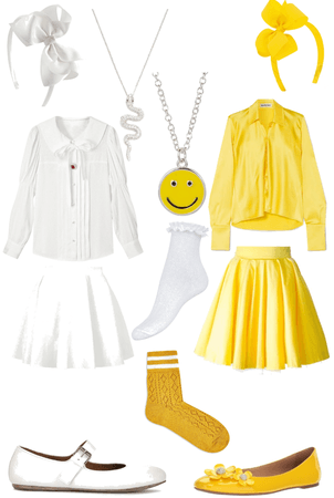 white and yellow skirt