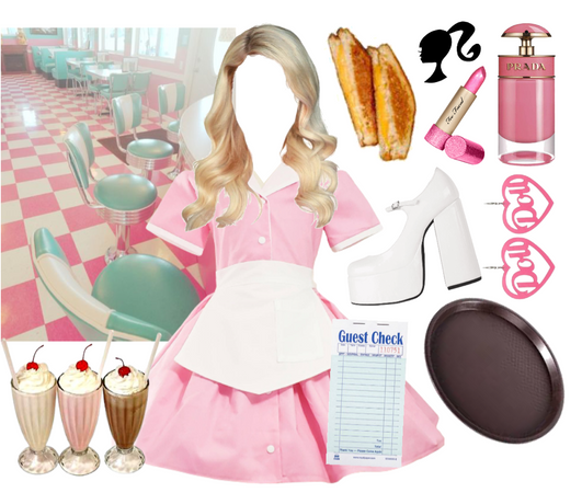 THIS BARBIE IS A WAITRESS AT A DINER!