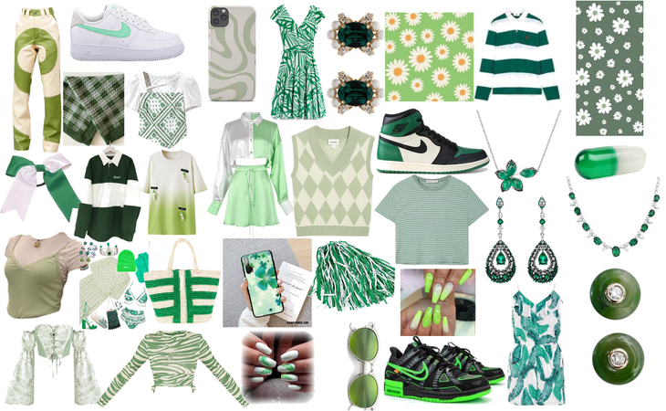 green and white
