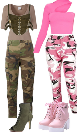green/ pink camouflage